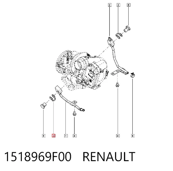 Vedante de mangueira de derivação de óleo de turbina 1518969F00 Renault (RVI)