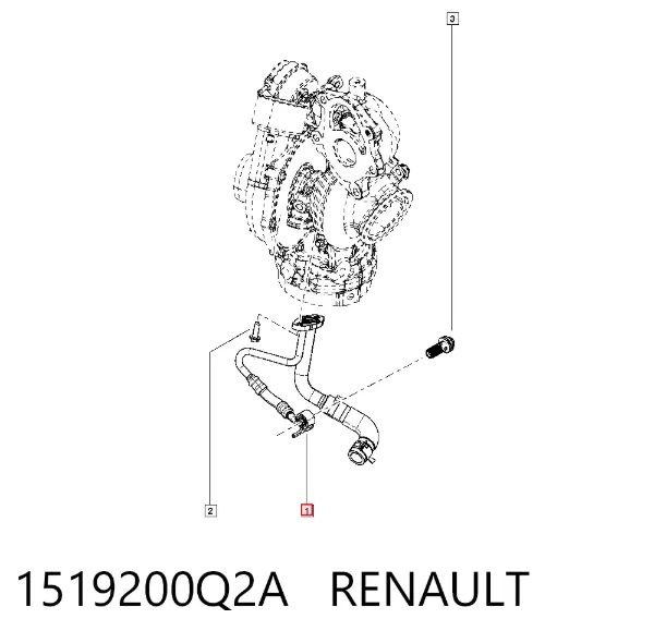 Tubo (mangueira) de fornecimento de óleo de turbina 1519200Q2A Renault (RVI)