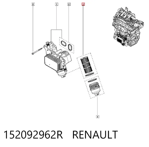Filtro de óleo 152092962R Renault (RVI)