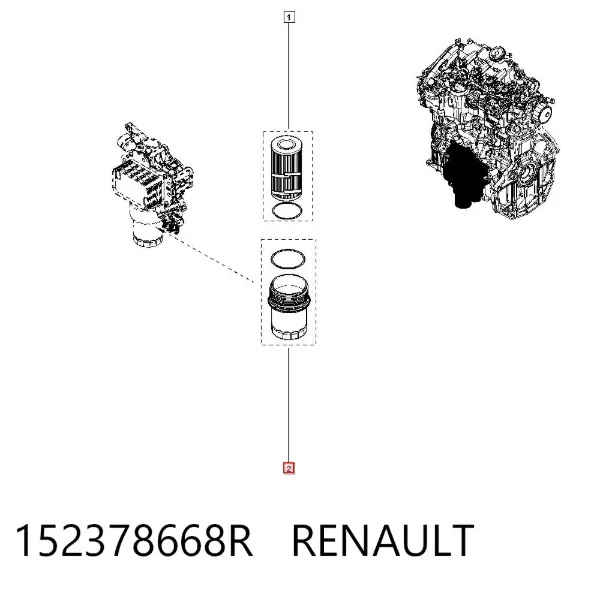 Caixa do filtro de óleo 152378668R Renault (RVI)