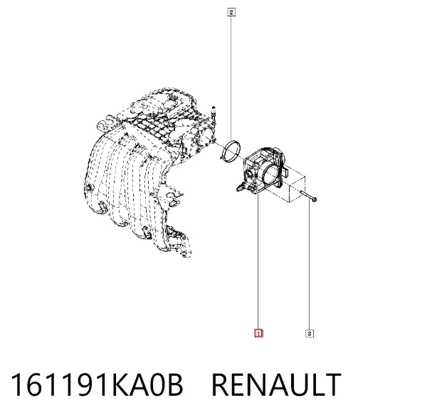 Válvula de borboleta montada 161191KA0B Renault (RVI)
