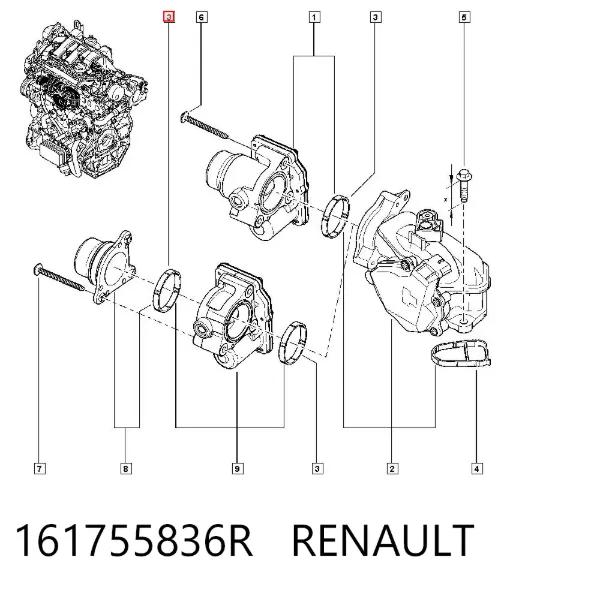 Vedante da válvula de borboleta 161755836R Renault (RVI)