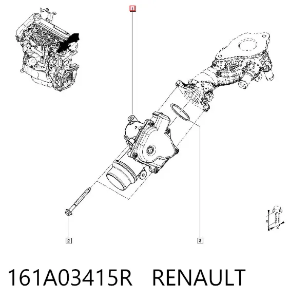 Válvula EGR de recirculação dos gases 161A03415R Renault (RVI)