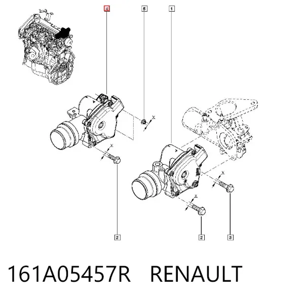 Válvula de borboleta montada 161A05457R Renault (RVI)