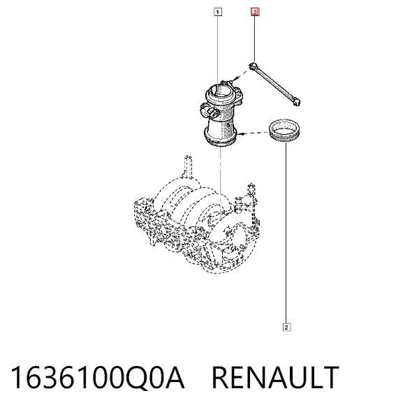 Barra de comporta de ar de tubo coletor de admissão 1636100Q0A Renault (RVI)