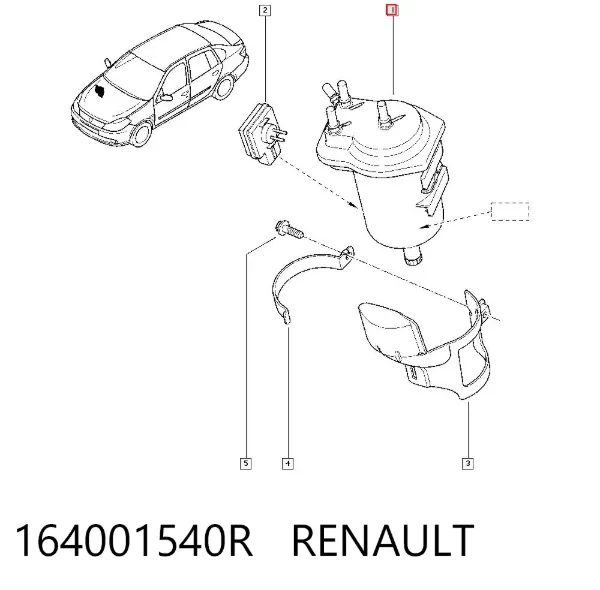 Filtro de combustível 164001540R Renault (RVI)