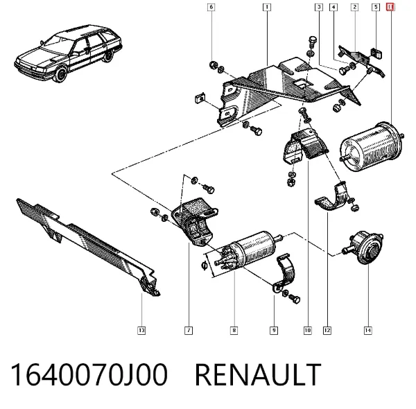 Filtro de combustível 1640070J00 Renault (RVI)