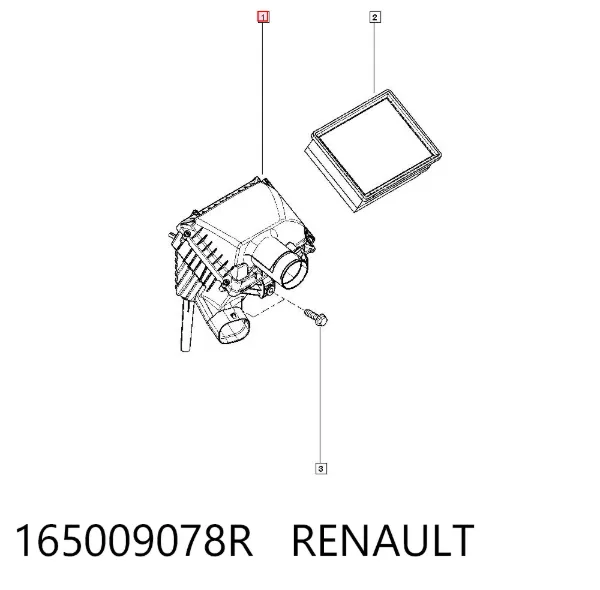 Caixa de filtro de ar 165009078R Renault (RVI)