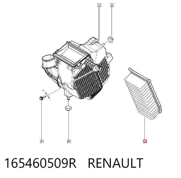 Filtro de ar 165460509R Renault (RVI)