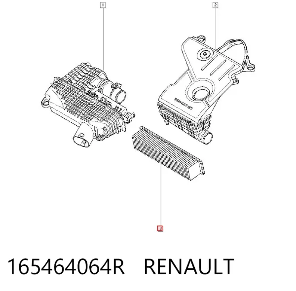 Filtro de ar 165464064R Renault (RVI)