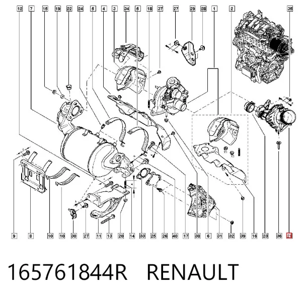 Cano derivado de ar, entrada na turbina (supercompressão) 165761844R Renault (RVI)