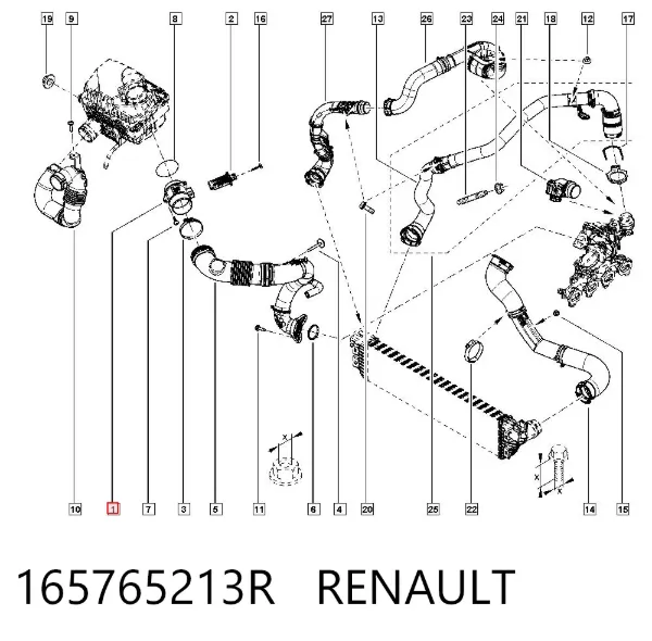 Cano derivado de ar do medidor de consumo do ar Renault Master III