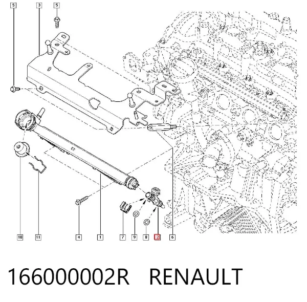Injetor de injeção de combustível 166000002R Renault (RVI)