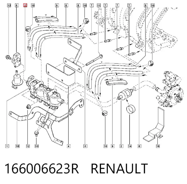 Injetor de injeção de combustível 166006623R Renault (RVI)