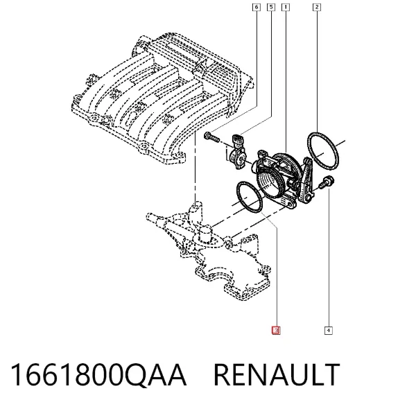 Vedante da válvula de borboleta 1661800QAA Renault (RVI)