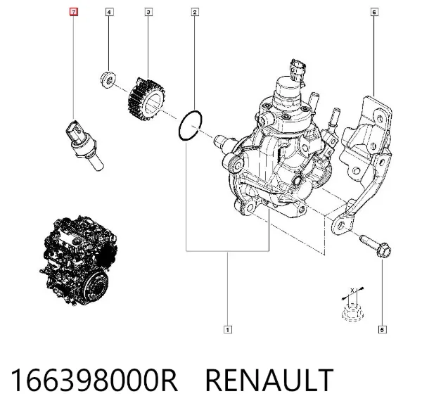 Sensor de pressão de combustível 166398000R Renault (RVI)