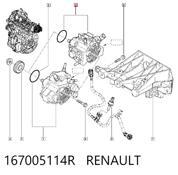 Bomba de combustível de pressão alta 167005114R Renault (RVI)