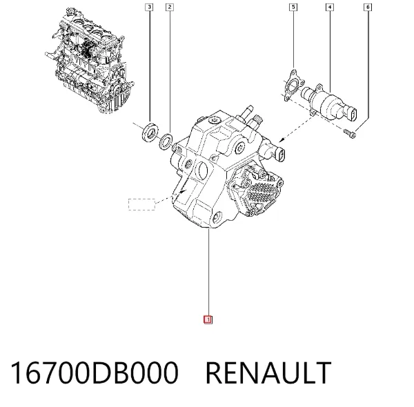 Bomba de combustível de pressão alta 16700DB000 Renault (RVI)