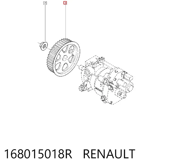 Roda dentada de engrenagem de cadeia da Bomba de Combustível de Pressão Alta 168015018R Renault (RVI)