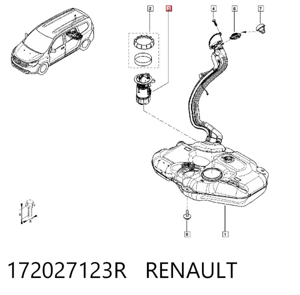 Módulo de bomba de combustível com sensor do nível de combustível 172027123R Renault (RVI)