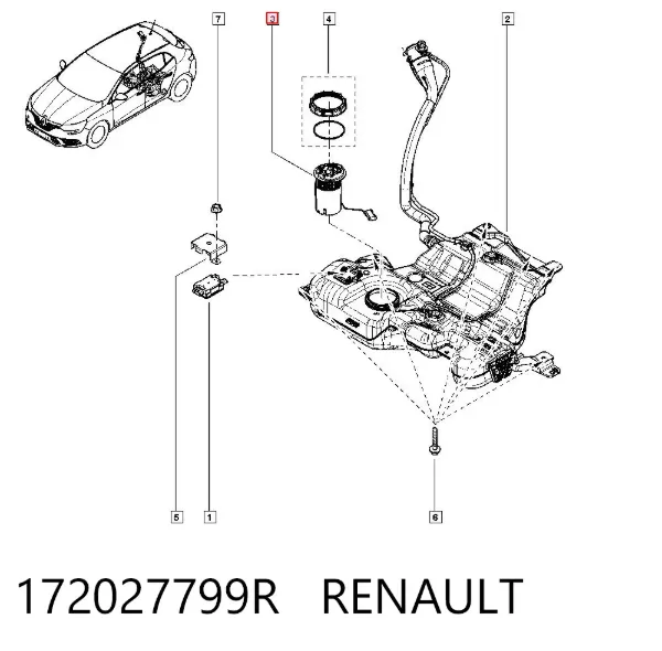 Módulo de bomba de combustível com sensor do nível de combustível 172027799R Renault (RVI)