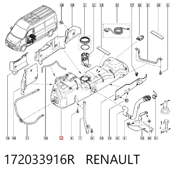 Tanque de combustível 172033916R Renault (RVI)