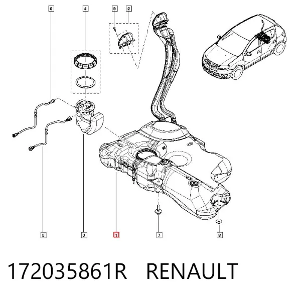 Tanque de combustível 172035861R Renault (RVI)