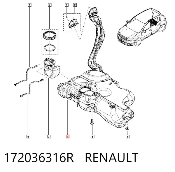 Tanque de combustível Renault SANDERO II