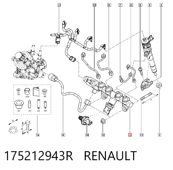Distribuidor de combustível (rampa) 175212943R Renault (RVI)