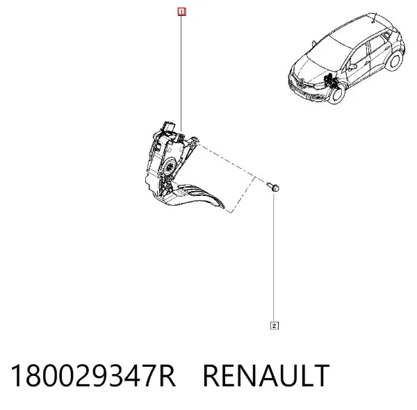 Pedal de gás (de acelerador) 180029347R Renault (RVI)