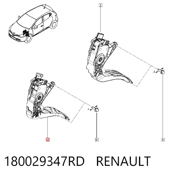 Pedal de gás (de acelerador) 180029347RD Renault (RVI)