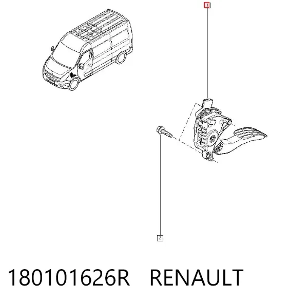 Pedal de gás (de acelerador) 180101626R Renault (RVI)