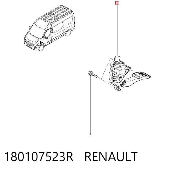 Pedal de gás (de acelerador) 180107523R Renault (RVI)