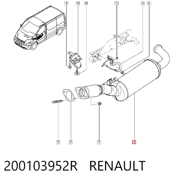 Filtro de partículas do sistema dos gases de escape 200103952R Renault (RVI)