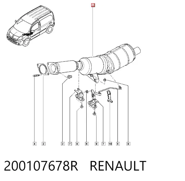 Filtro de partículas do sistema dos gases de escape 200107678R Renault (RVI)