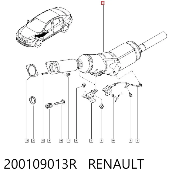 Silenciador, parte dianteira 200109013R Renault (RVI)