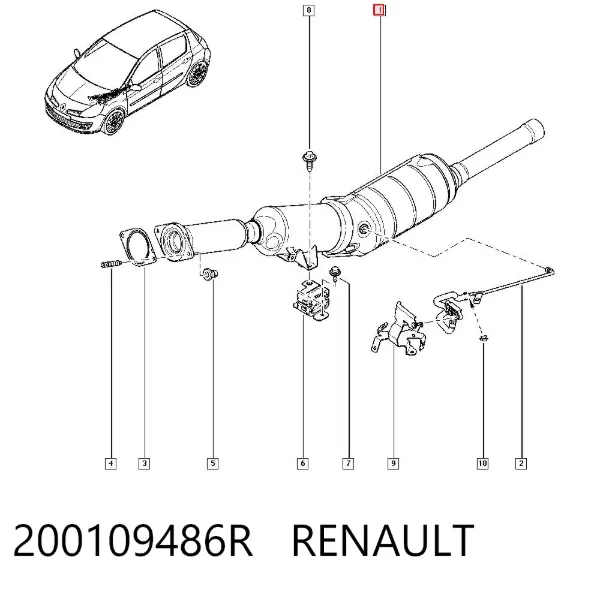 Filtro de partículas do sistema dos gases de escape 200109486R Renault (RVI)