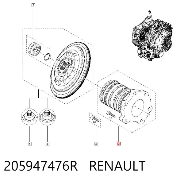 Guia do rolamento de desengate de embraiagem 205947476R Renault (RVI)