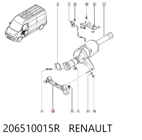 Consola de tubo de admissão do silenciador 206510015R Renault (RVI)
