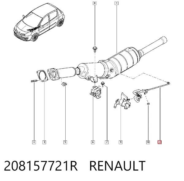 Sensor de pressão dos gases de escape 208157721R Renault (RVI)