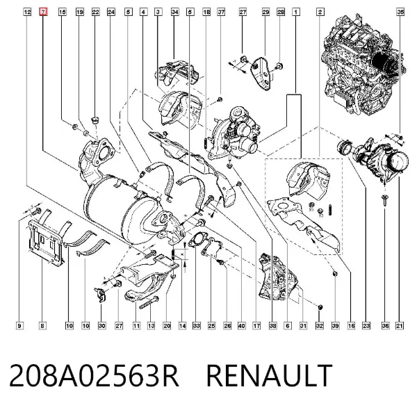 Convertidor - catalisador 208A02563R Renault (RVI)