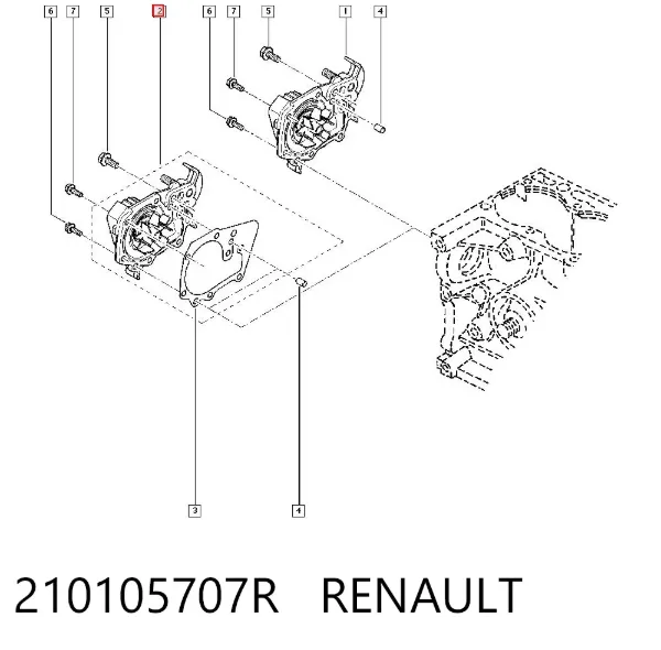 Bomba de água (bomba) de esfriamento 210105707R Renault (RVI)