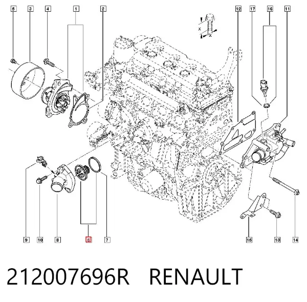 Termostato 212007696R Renault (RVI)