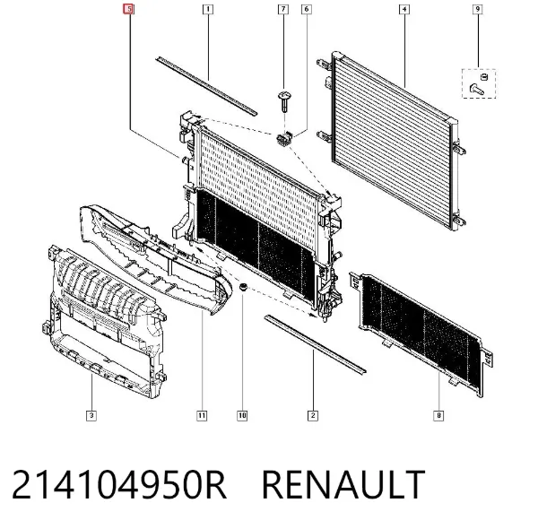 Radiador de esfriamento de motor 214104950R Renault (RVI)