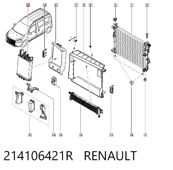 Radiador de intercooler 214106421R Renault (RVI)
