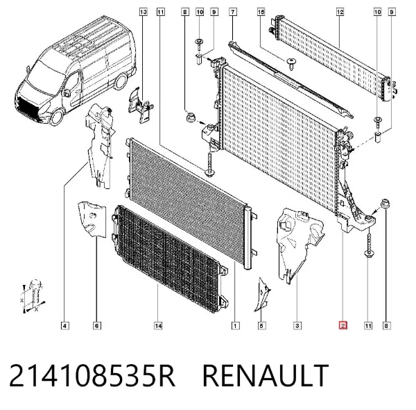 Radiador de esfriamento de motor 214108535R Renault (RVI)