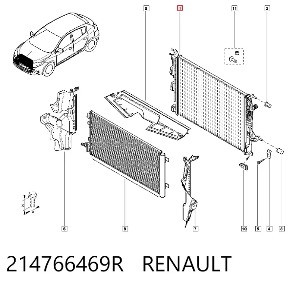 Radiador de esfriamento de motor 214766469R Renault (RVI)