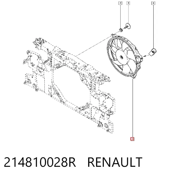 Ventilador elétrico de esfriamento montado (motor + roda de aletas) 214810028R Renault (RVI)