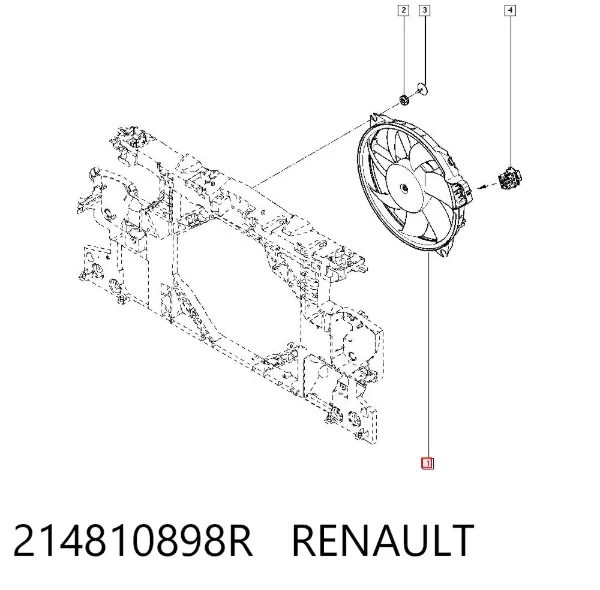 Ventilador elétrico de esfriamento montado (motor + roda de aletas) 214810898R Renault (RVI)