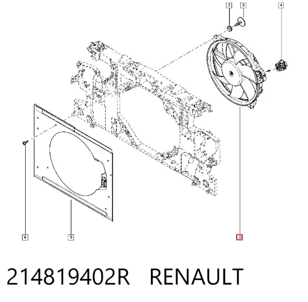 Ventilador elétrico de esfriamento montado (motor + roda de aletas) 214819402R Renault (RVI)